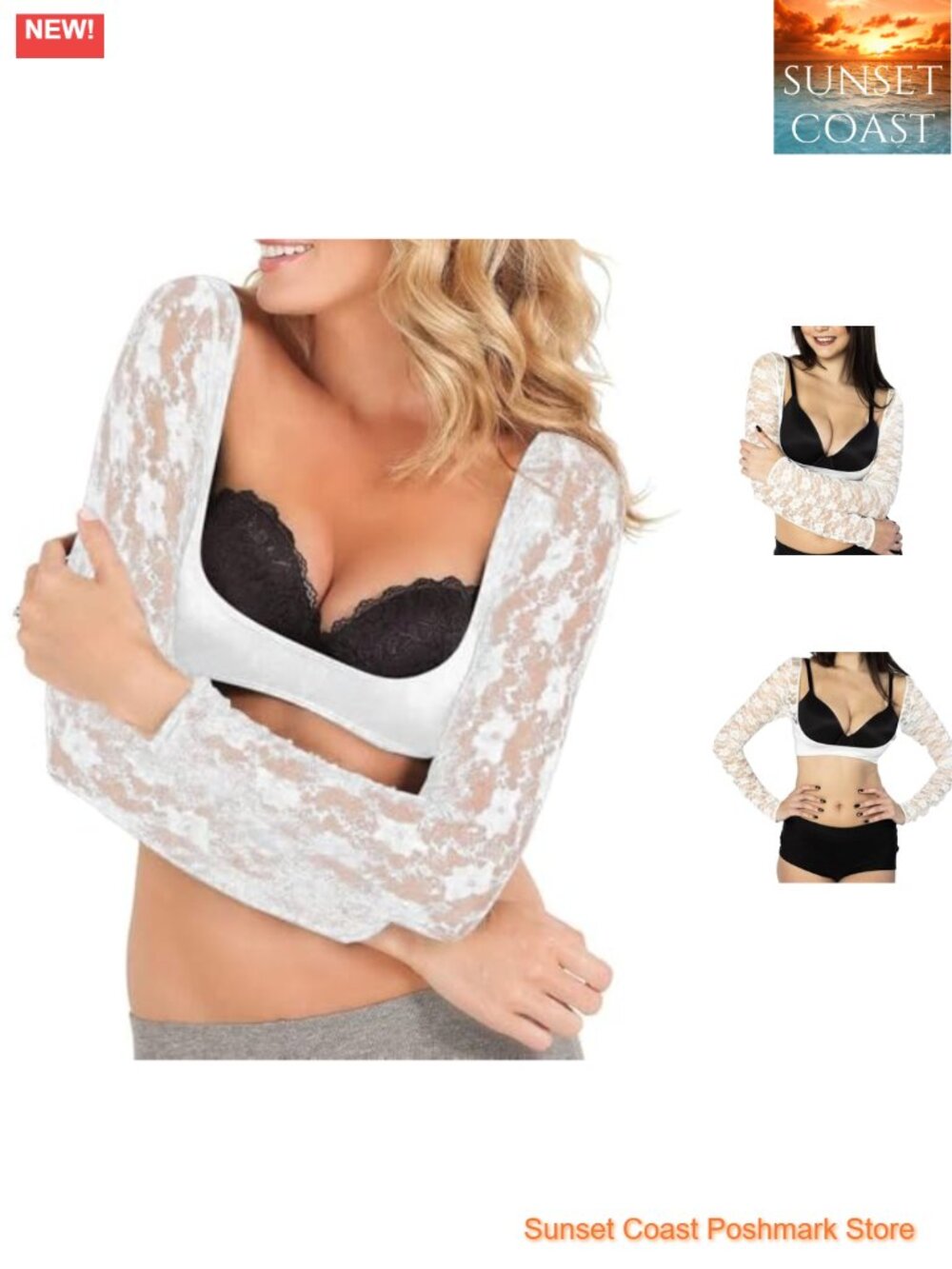 Lace Sleecrets Detachable Sleeves Stretch Lace Arm Coverage for Dresses & Tops